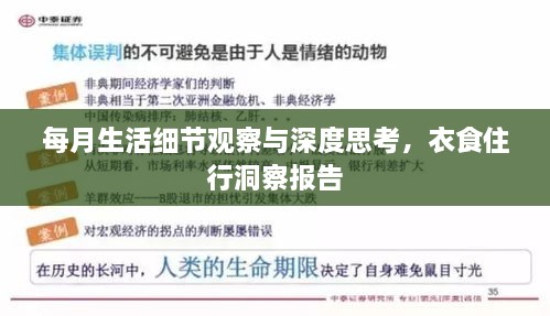 每月生活細(xì)節(jié)觀察與深度思考，衣食住行洞察報(bào)告