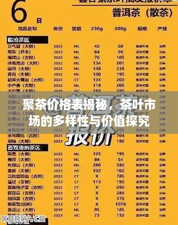 聚茶價格表揭秘，茶葉市場的多樣性與價值探究