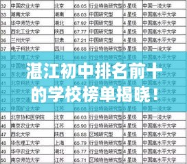 湛江初中排名前十的學校榜單揭曉！