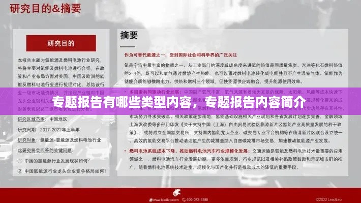 專題報(bào)告有哪些類型內(nèi)容，專題報(bào)告內(nèi)容簡(jiǎn)介 