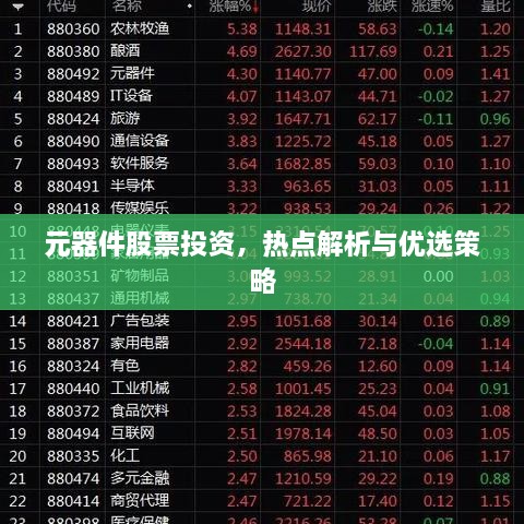 元器件股票投資，熱點(diǎn)解析與優(yōu)選策略