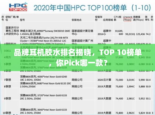 品牌耳機(jī)膠水排名揭曉，TOP 10榜單，你Pick哪一款？