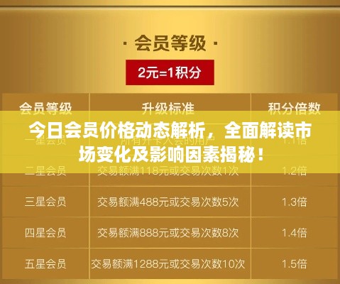 今日會員價格動態(tài)解析，全面解讀市場變化及影響因素揭秘！