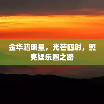 金華籍明星，光芒四射，照亮娛樂圈之路