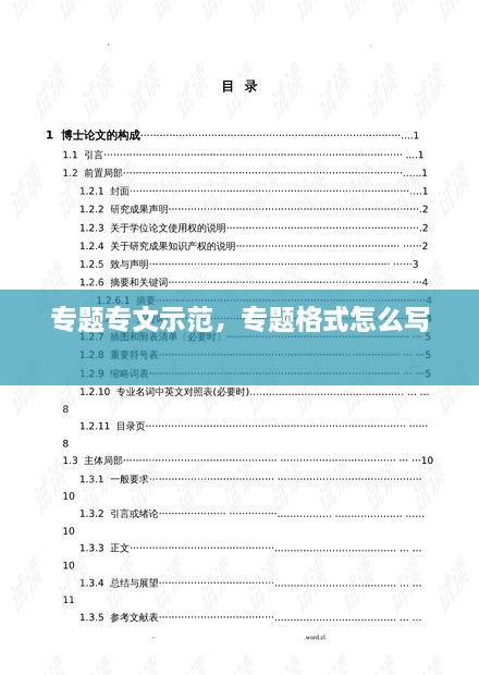 專題專文示范，專題格式怎么寫 