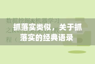 抓落實(shí)類似，關(guān)于抓落實(shí)的經(jīng)典語(yǔ)錄 